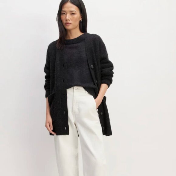 Everlane The Oversized Alpaca Pocket Cardigan Size L - Picture 4 of 6